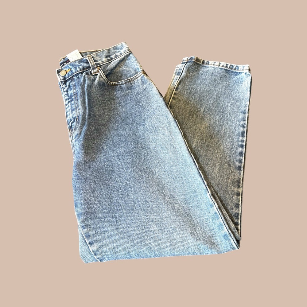 Bill Blass Easy Fit Jeans 6 Short Blue High Rise Straight Leg 100% Cotton